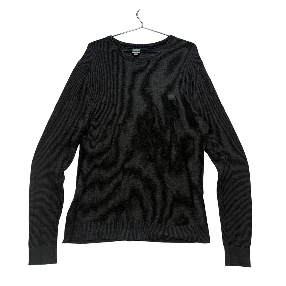 Bench Ribbed Cotton Crewneck Pullover Sweater Charcoal Gray Men's Large
